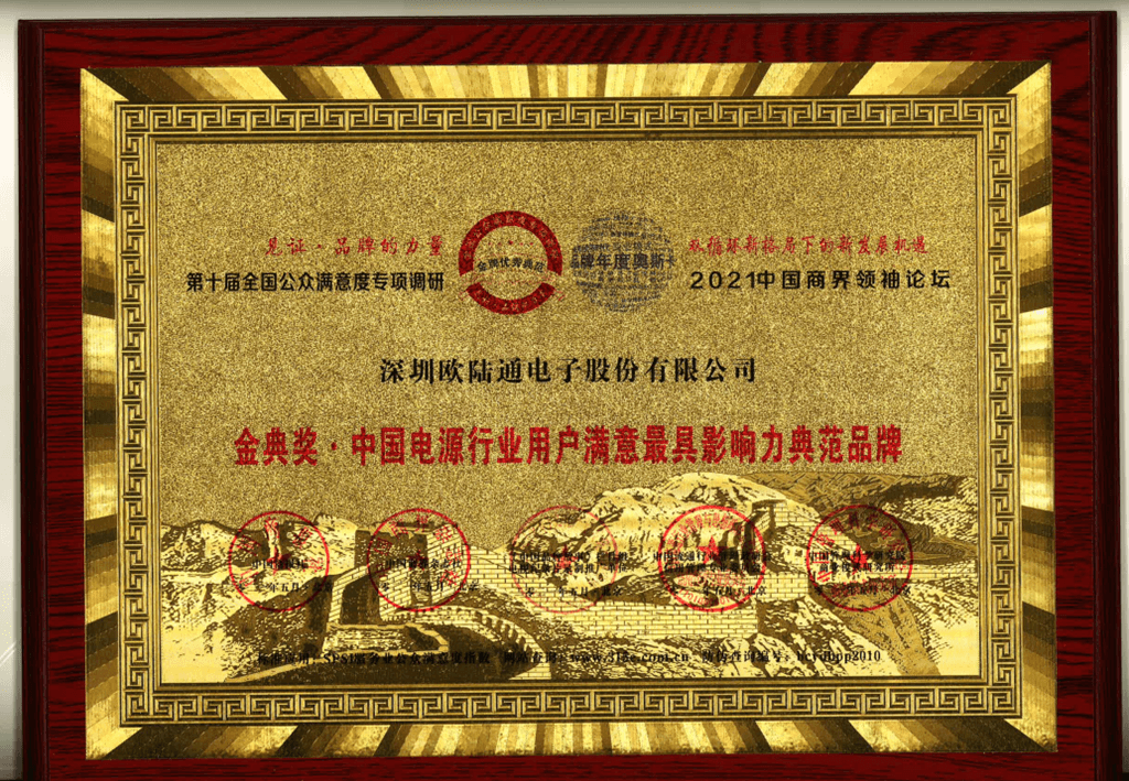 2021 China Business Leaders Forum Golden Award The most influential model brand of user satisfaction in China's power industry